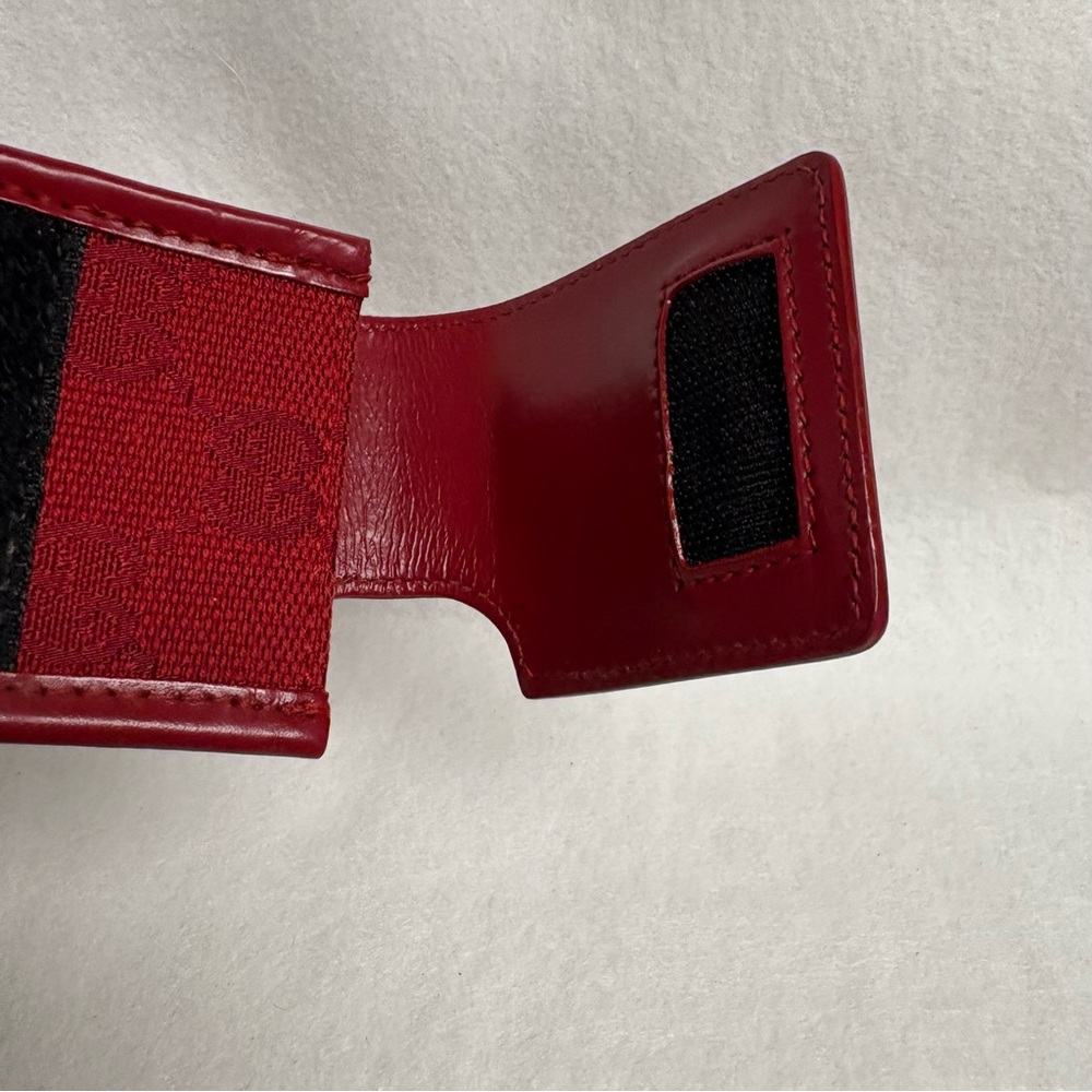 VTG GUCCI Red Belt Pouch Case GG Print Clip Old Cell Phone Pouch - Picture 9 of 15